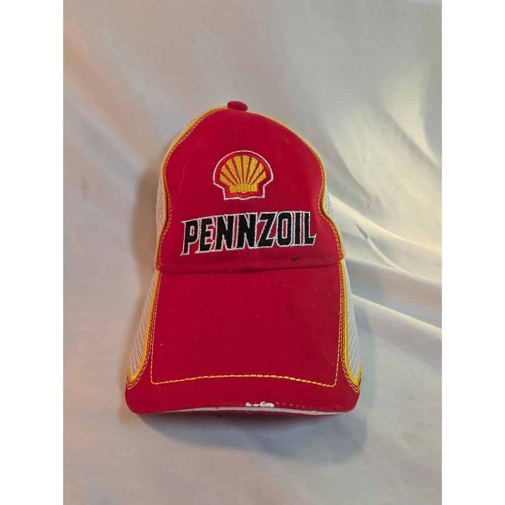 Joey Logano 22 Shell Pennzoil NASCAR Hat SMI Red White Mesh baseball cap hat